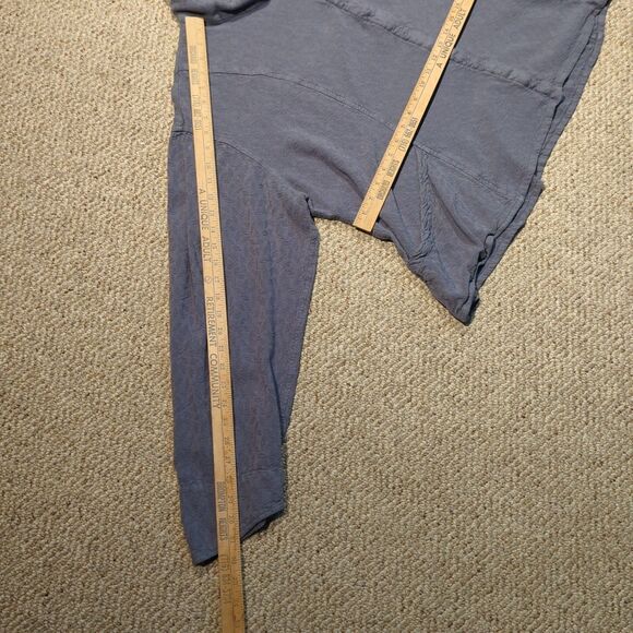 FLAX Jeanne Engelhart Button Down Shirt Blouse Womens Medium Lagenlook Blue Gray - Picture 3 of 6